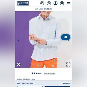 Vilebrequin Caroubis Mens 100% linen shirt